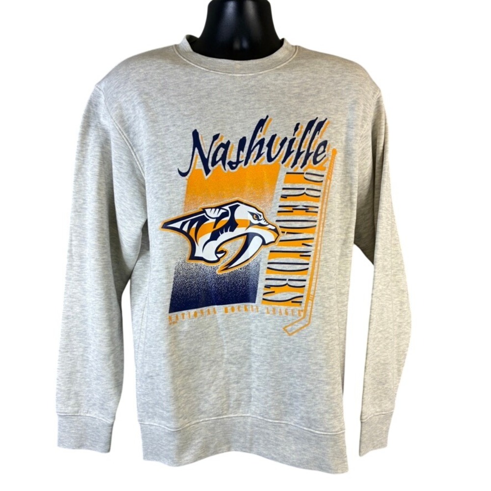 NHL Nashville Predators Crewneck Sweatshirt Mens Medium Grey Sample Graphic‎